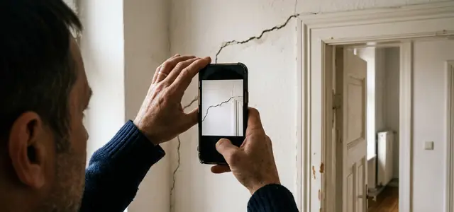 Übersichtsaufnahme eines Raums mit dem Handy